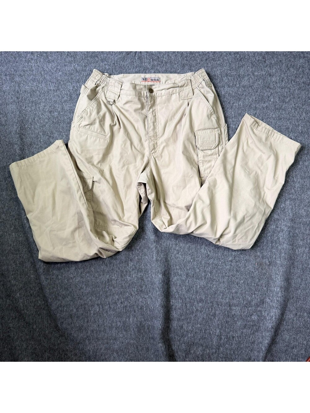 5.11 Tactical Cargo Pants Mens 36x30 Beige Elastic Waist Work Utility Hiking